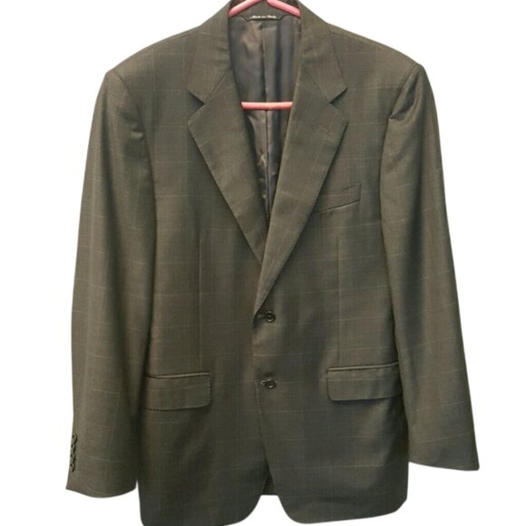 MENS- Canali dark grey checked blazer - Picture 1 of 7